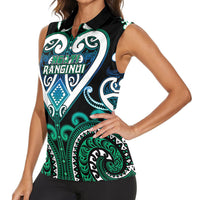 Custom Aotearoa Ngati Ranginui Women Sleeveless Polo Shirt Maori Tribal Pattern LT05 - Polynesian Pride