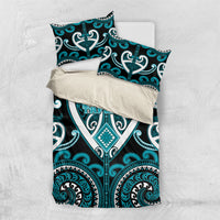 Aotearoa Tapuika Bedding Set Maori Tribal Pattern LT05 US Twin 172cm x 218cm Teal - Polynesian Pride