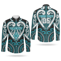 Custom Aotearoa Tapuika Couples Matching Long Sleeve Bodycon Dress and Long Sleeve Button Shirt Maori Tribal Pattern LT05 - Polynesian Pride