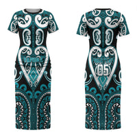 Custom Aotearoa Tapuika Couples Matching Short Sleeve Bodycon Dress and Long Sleeve Button Shirt Maori Tribal Pattern LT05 - Polynesian Pride