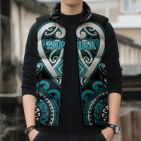 Custom Aotearoa Tapuika Sleeveless Puffer Jacket Maori Tribal Pattern LT05 - Polynesian Pride