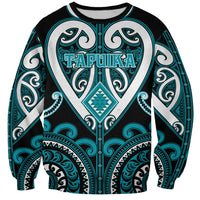 Custom Aotearoa Tapuika Sweatshirt Maori Tribal Pattern LT05 Unisex Teal - Polynesian Pride