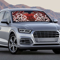 Aotearoa Mana Motuhake Auto Sun Shade Poutama With Maori Pattern - Polynesian Pride