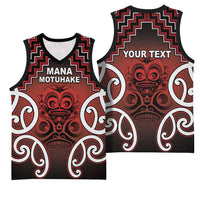 Personalised Aotearoa Mana Motuhake Basketball Jersey Poutama With Maori Pattern - Polynesian Pride