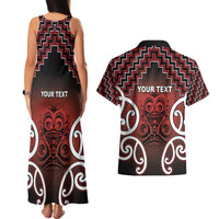 Personalised Aotearoa Mana Motuhake Couples Matching Tank Maxi Dress and Hawaiian Shirt Poutama With Maori Pattern - Polynesian Pride