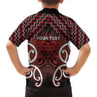 Personalised Aotearoa Mana Motuhake Family Matching Short Sleeve Bodycon Dress and Hawaiian Shirt Poutama With Maori Pattern - Polynesian Pride