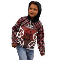 Personalised Aotearoa Mana Motuhake Kid Hoodie Poutama With Maori Pattern - Polynesian Pride