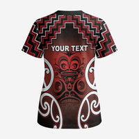 Personalised Aotearoa Mana Motuhake Scrub Top Poutama With Maori Pattern - Polynesian Pride
