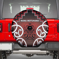 Aotearoa Mana Motuhake Spare Tire Cover Poutama With Maori Pattern - Polynesian Pride