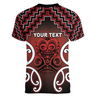 Personalised Aotearoa Mana Motuhake Women V-Neck T-Shirt Poutama With Maori Pattern - Polynesian Pride