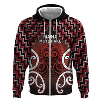 Personalised Aotearoa Mana Motuhake Zip Hoodie Poutama With Maori Pattern - Polynesian Pride