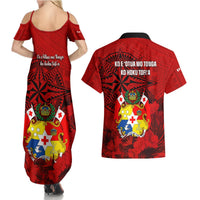 Tonga King Tupou I Day Couples Matching Summer Maxi Dress and Hawaiian Shirt Tropical Flowers With Ngatu Pattern LT05 - Polynesian Pride