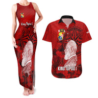 tonga-king-tupou-i-day-couples-matching-tank-maxi-dress-and-hawaiian-shirt-tropical-flowers-with-ngatu-pattern