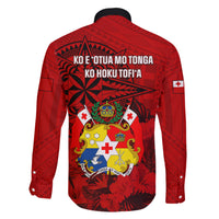 Tonga King Tupou I Day Family Matching Short Sleeve Bodycon Dress and Hawaiian Shirt Tropical Flowers With Ngatu Pattern LT05 - Polynesian Pride