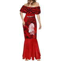 Personalized Tonga King Tupou I Day Mermaid Dress Tropical Flowers With Ngatu Pattern LT05 - Polynesian Pride