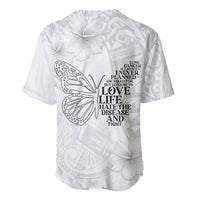 Lung Cancer Awareness Baseball Jersey Never Give Up Polynesian Style LT05 - Polynesian Pride
