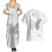 Lung Cancer Awareness Couples Matching Summer Maxi Dress and Hawaiian Shirt Never Give Up Polynesian Style LT05 - Polynesian Pride