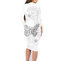 Lung Cancer Awareness Family Matching Long Sleeve Bodycon Dress and Hawaiian Shirt Never Give Up Polynesian Style LT05 - Polynesian Pride