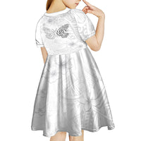 Lung Cancer Awareness Kid Short Sleeve Dress Never Give Up Polynesian Style LT05 - Polynesian Pride