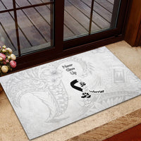 Lung Cancer Awareness Rubber Doormat Never Give Up Polynesian Style LT05 - Polynesian Pride