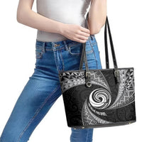 New Zealand Bungy Jumping Leather Tote Bag Maori Pattern LT05 - Polynesian Pride