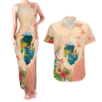 Hawaii Kauai Na Pali Coast Landscape Couples Matching Tank Maxi Dress and Hawaiian Shirt