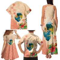 Hawaii Kauai Na Pali Coast Landscape Family Matching Tank Maxi Dress and Hawaiian Shirt