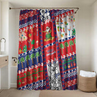 Wallis And Futuna Christmas Bathroom Set Festive Beach Vibes - Polynesian Pride