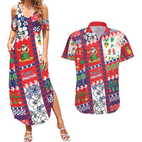 Wallis And Futuna Christmas Couples Matching Summer Maxi Dress and Hawaiian Shirt Festive Beach Vibes LT05 Red - Polynesian Pride