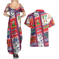 Wallis And Futuna Christmas Couples Matching Summer Maxi Dress and Hawaiian Shirt Festive Beach Vibes LT05 - Polynesian Pride