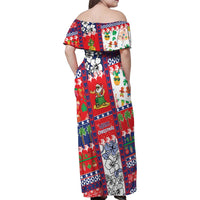 Wallis And Futuna Christmas Family Matching Off Shoulder Maxi Dress and Hawaiian Shirt Festive Beach Vibes - Polynesian Pride