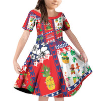 Wallis And Futuna Christmas Family Matching Off Shoulder Short Dress and Hawaiian Shirt Festive Beach Vibes - Polynesian Pride