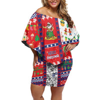 Wallis And Futuna Christmas Family Matching Off Shoulder Short Dress and Hawaiian Shirt Festive Beach Vibes - Polynesian Pride