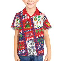 Wallis And Futuna Christmas Family Matching Off Shoulder Short Dress and Hawaiian Shirt Festive Beach Vibes - Polynesian Pride