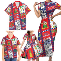 Wallis And Futuna Christmas Family Matching Short Sleeve Bodycon Dress and Hawaiian Shirt Festive Beach Vibes - Polynesian Pride