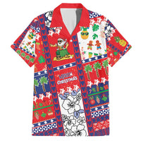 Wallis And Futuna Christmas Family Matching Short Sleeve Bodycon Dress and Hawaiian Shirt Festive Beach Vibes - Polynesian Pride