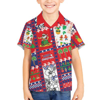Wallis And Futuna Christmas Family Matching Short Sleeve Bodycon Dress and Hawaiian Shirt Festive Beach Vibes - Polynesian Pride