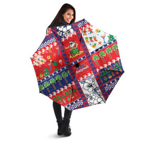 Wallis And Futuna Christmas Umbrella Festive Beach Vibes - Polynesian Pride