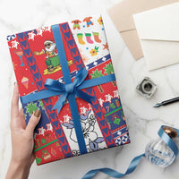 Wallis And Futuna Christmas Wrapping Paper Festive Beach Vibes - Polynesian Pride