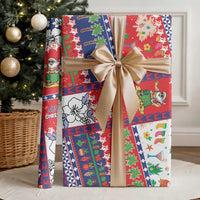 Wallis And Futuna Christmas Wrapping Paper Festive Beach Vibes - Polynesian Pride