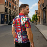 Wallis And Futuna Christmas Zipper Polo Shirt Festive Beach Vibes - Polynesian Pride