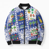Northern Mariana Islands Christmas Bomber Puffer Jacket Festive Beach Vibes - Polynesian Pride