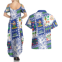 Northern Mariana Islands Christmas Couples Matching Summer Maxi Dress and Hawaiian Shirt Festive Beach Vibes - Polynesian Pride