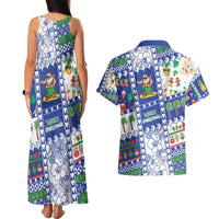 Northern Mariana Islands Christmas Couples Matching Tank Maxi Dress and Hawaiian Shirt Festive Beach Vibes - Polynesian Pride