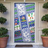 Northern Mariana Islands Christmas Door Cover Festive Beach Vibes - Polynesian Pride