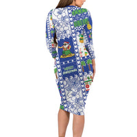Northern Mariana Islands Christmas Family Matching Long Sleeve Bodycon Dress and Hawaiian Shirt Festive Beach Vibes - Polynesian Pride