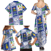 Northern Mariana Islands Christmas Family Matching Summer Maxi Dress and Hawaiian Shirt Festive Beach Vibes - Polynesian Pride