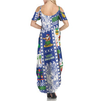 Northern Mariana Islands Christmas Family Matching Summer Maxi Dress and Hawaiian Shirt Festive Beach Vibes - Polynesian Pride