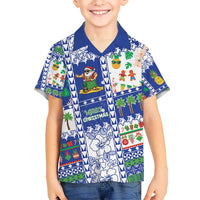 Northern Mariana Islands Christmas Kid Hawaiian Shirt Festive Beach Vibes LT05 Kid Blue - Polynesian Pride