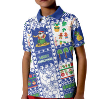 Northern Mariana Islands Christmas Kid Polo Shirt Festive Beach Vibes LT05 Kid Blue - Polynesian Pride